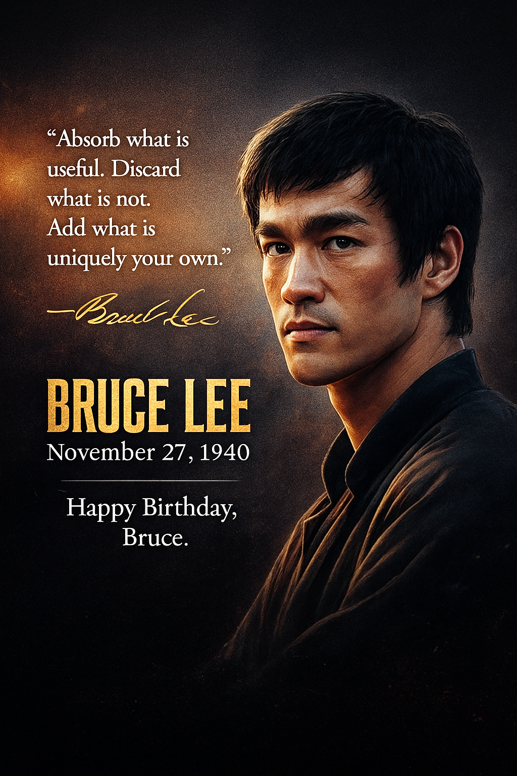 bruce lee happy birthday image