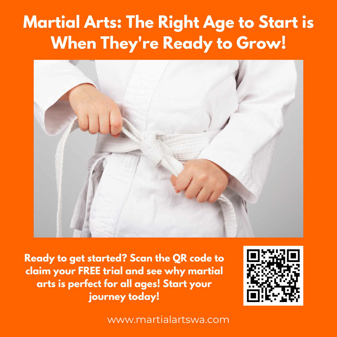 what age is appropriate to start martial arts? Photo with QR code 