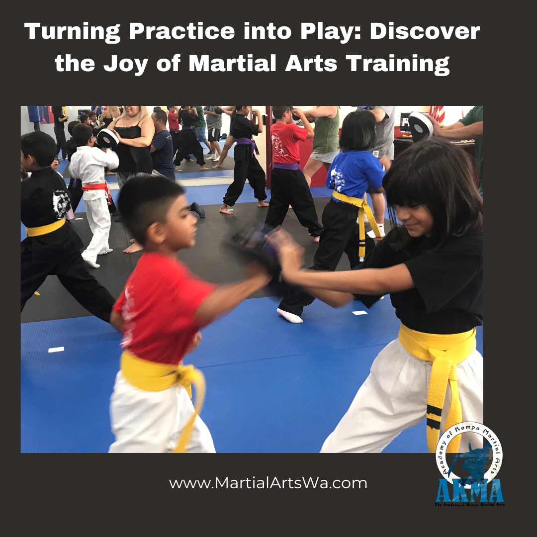 Kids having fun in a martial arts class at the Academy of Kempo Martial Arts