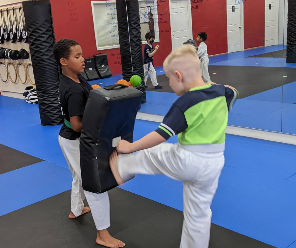 summer karate school having fun with martial arts
