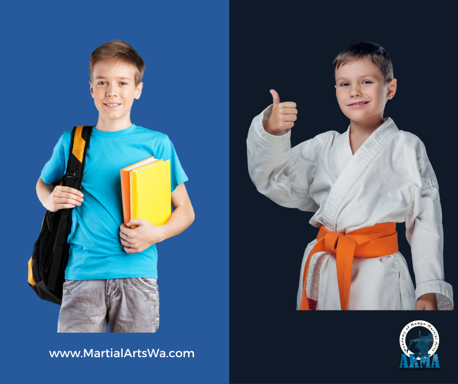 Bellevue Martial Arts and Karate kid Image of boy in Karate Uniform